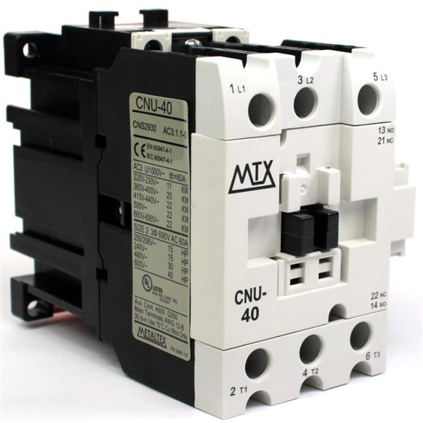 Contator Tripolar 40A 220VCA 50/60HZ Metaltex CNU40-H5-3A1a1b 9291 9291