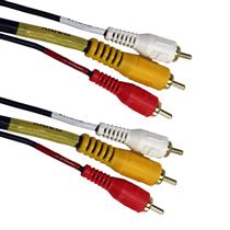 Cabo Áudio e Vídeo 5,00 metros 3 RCA X 3 RCA Gold Fio Coaxial 33061 33061