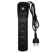 Filtro de Linha 4 Tomadas Bivolt 10A Preto Force Line 5005 29565 29565 