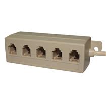 Multiplicador de Linha RJ11 5 Fêmeas X 1 Macho 6P4C    24614 24614 