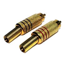 Plug RCA Macho Metálico Par Preto/Vermelho 28127 28127