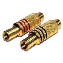 Plug RCA Fêmea Metálico Par Preto/Vermelho 24778 24778 