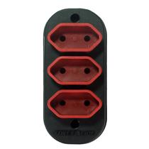 Tomada em Barra 3 Tomadas Preta Force Line 4101 33224 33224