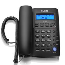 Telefone com Fio Viva Voz com Identificador de Chamadas Elgin TCF-3000 Preto 35894 35894 