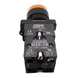 Botão de Comando Pulsante Iluminado Metaltex P20IGR-Y7-1C 36772 36772 