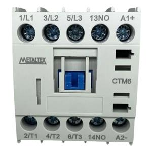 Mini Contator Tripolar 7A 24VDC Metaltex CTM6-B0-301 37049 37049 
