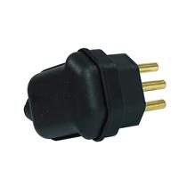 Plugue com Prensa Cabo (2P+T) Ø 4,8mm 20A 250V Preto Margirius PLD8-3 (16590) 37100 37100