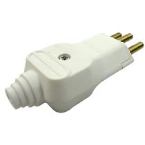 Plugue com Prensa Cabo (2P+T) Ø 4,8mm 20A 250V Branco Margirius PLD2-3 (15008) 38504 38504