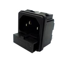 Tomada para Painel IEC Macho com Suporte para Fusível Fluxus LZ-14-F2-3P 41297 41297