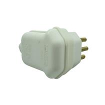 Plugue com Prensa Cabo (2P+T) Ø 4,8mm 20A 250V Branco Margirius PLD8-3 (16594) 40651 40651