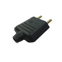 Plugue com Prensa Cabo 2P Ø 4,0mm 10A 250V Preto Margirius PLD1-2 (11986) 40662 40662