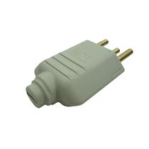 Plugue (2P+T) Ø 4,0mm 10A 250V Cinza Margirius PLD1-3 (12684) 40664 40664