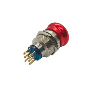 Botão Antivandalismo 22mm de Emergência Giro para Destravar Metaltex AV22-ER2 42589 42589 