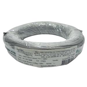 Fio Cabinho Flexível N 26 0,14 mm² Cinza Mult Cabo rolo com 200 mts 42736