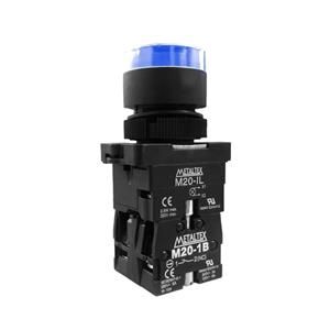 Botão de Comando Pulsante Iluminado Metaltex P20IGR-BL-1C 42767