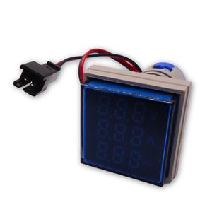 Voltímetro, Amperímetro e Frequencímetro Quadrado Digital 22mm Metaltex ID20VAF-B 43027 43027 