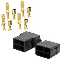 Conjunto de Conectores Faston 4 Vias Macho/Fêmea com Terminais  543 543