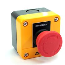 Caixa Plástica Amarela com um Botão Cogumelo de ø40mm NF Metaltex CP1-E 30527 30527