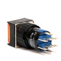 Botão de Comando Quadrado com Retenção Iluminado Metaltex P16-IS7-O2 33205 33205